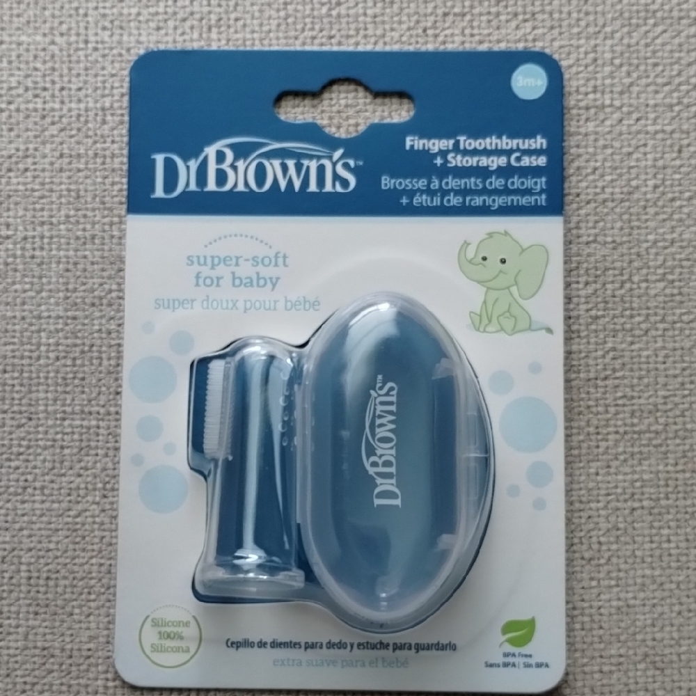 Dr Browns  Finger Toothbrush with Storage Case Baby 3 Months